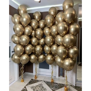 Στολισμός με χρυσά μπαλόνια σε τέσσερα μπουκέτα